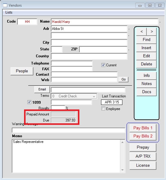 Perfectfit User Guide Applying Vendor Prepayment Perfectfit User Guide