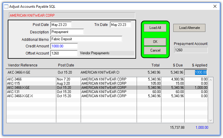 Perfectfit User Guide Applying Vendor Prepayment