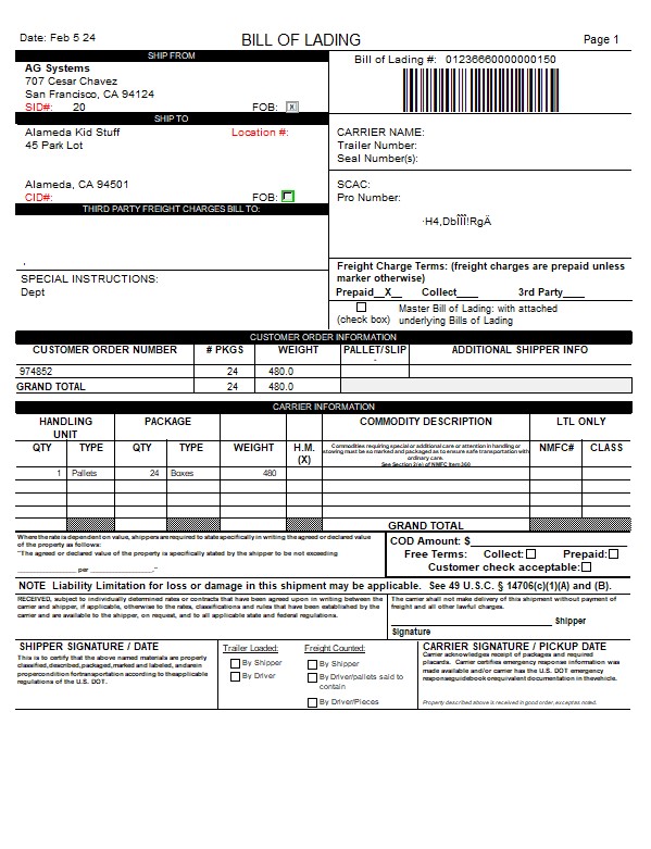 Perfectfit User Guide Bill Of Lading Bol Pf8 Perfectfit User Guide